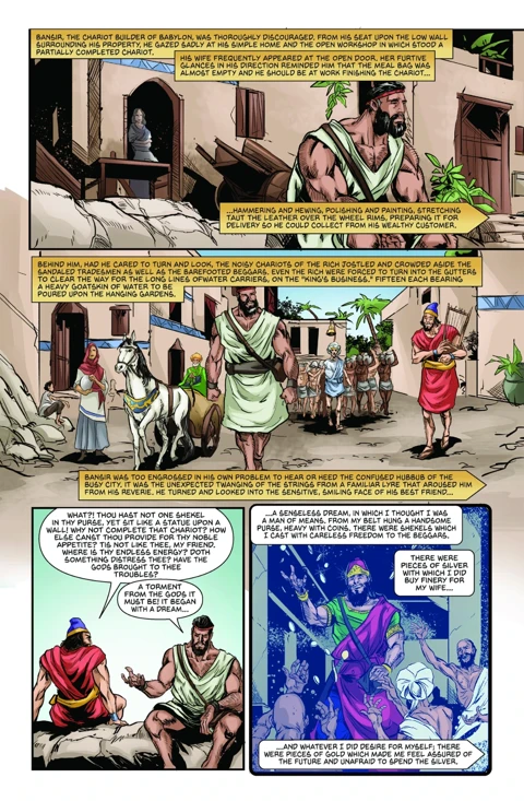 Interior illustrated page from The Richest Man in Babylon Graphic Novel